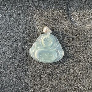 Natural jade Buddha Pendant in sterling silver 3.25 gram